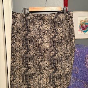 Talbots Black and Gray Snake Print Pencil Skirt